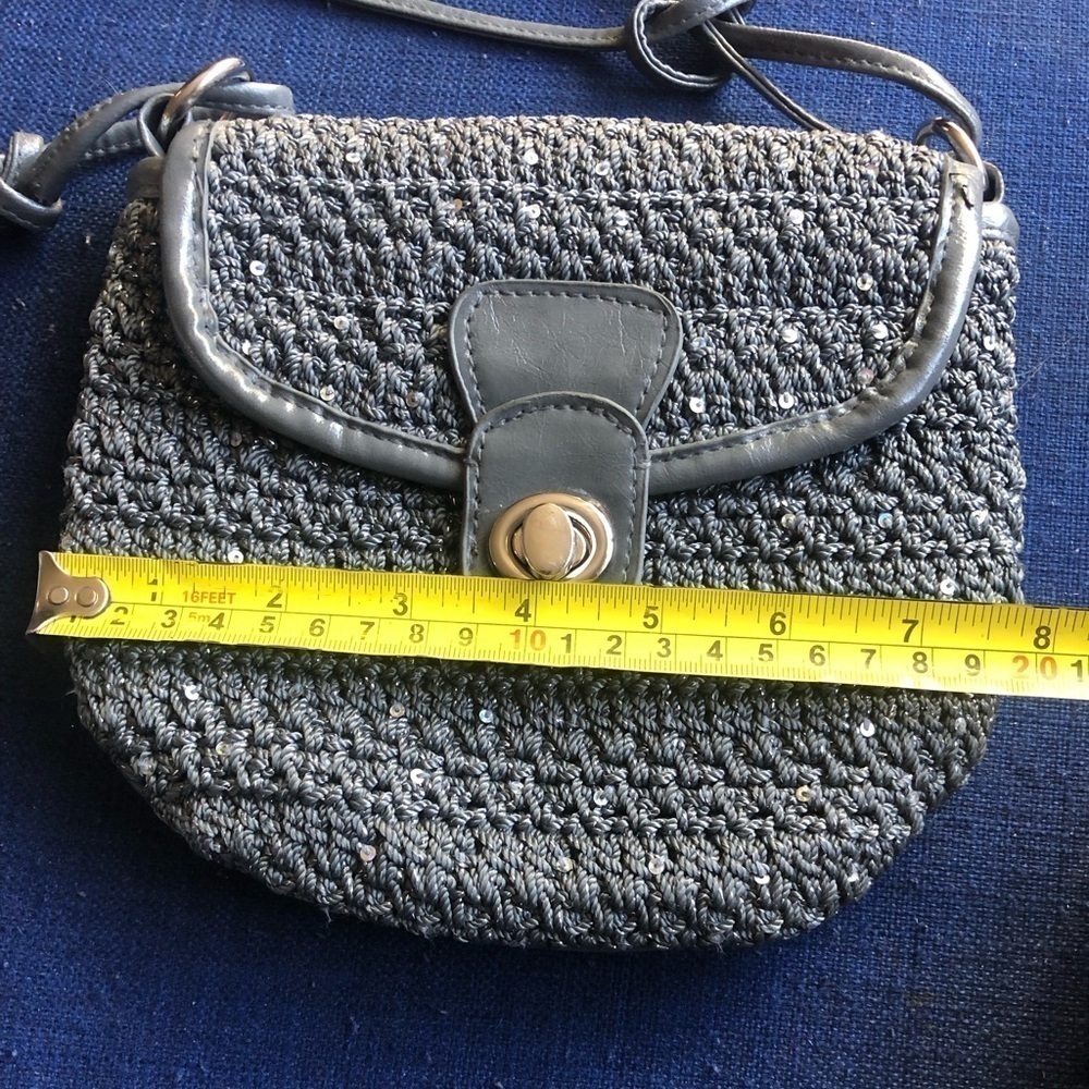 The Sak Originals Gray and Silver Crochet and Sequin Shoulder Bag - Picture 8 of 13